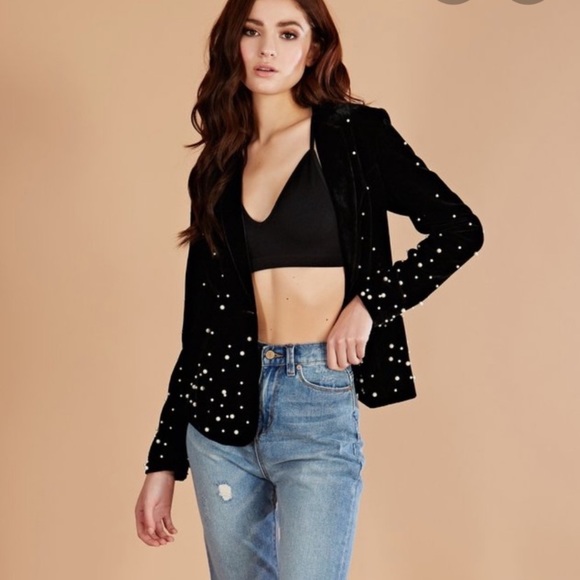 NWT Donna Mizani Stardust Black Velvet Blazer - Picture 2 of 6